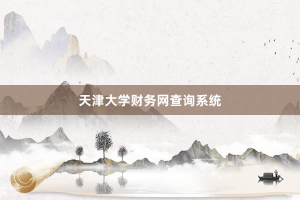 天津大学财务网查询系统